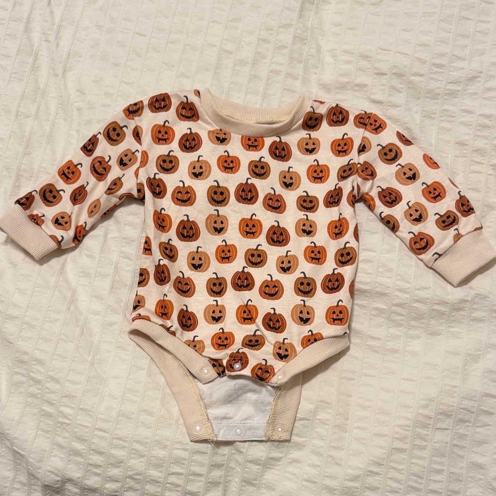 Halloween Jack-o-Lantern Pumpkin Print Kids One Piece